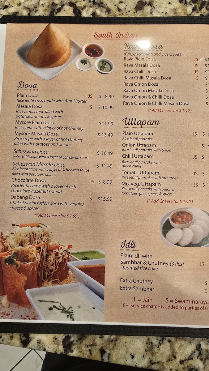 Honest Indian Vegetarian Restaurant Menu - Image 2